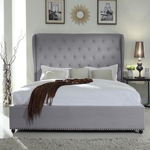 Bedzy Luxe French Provincial Queen Size Bed Frame Grey