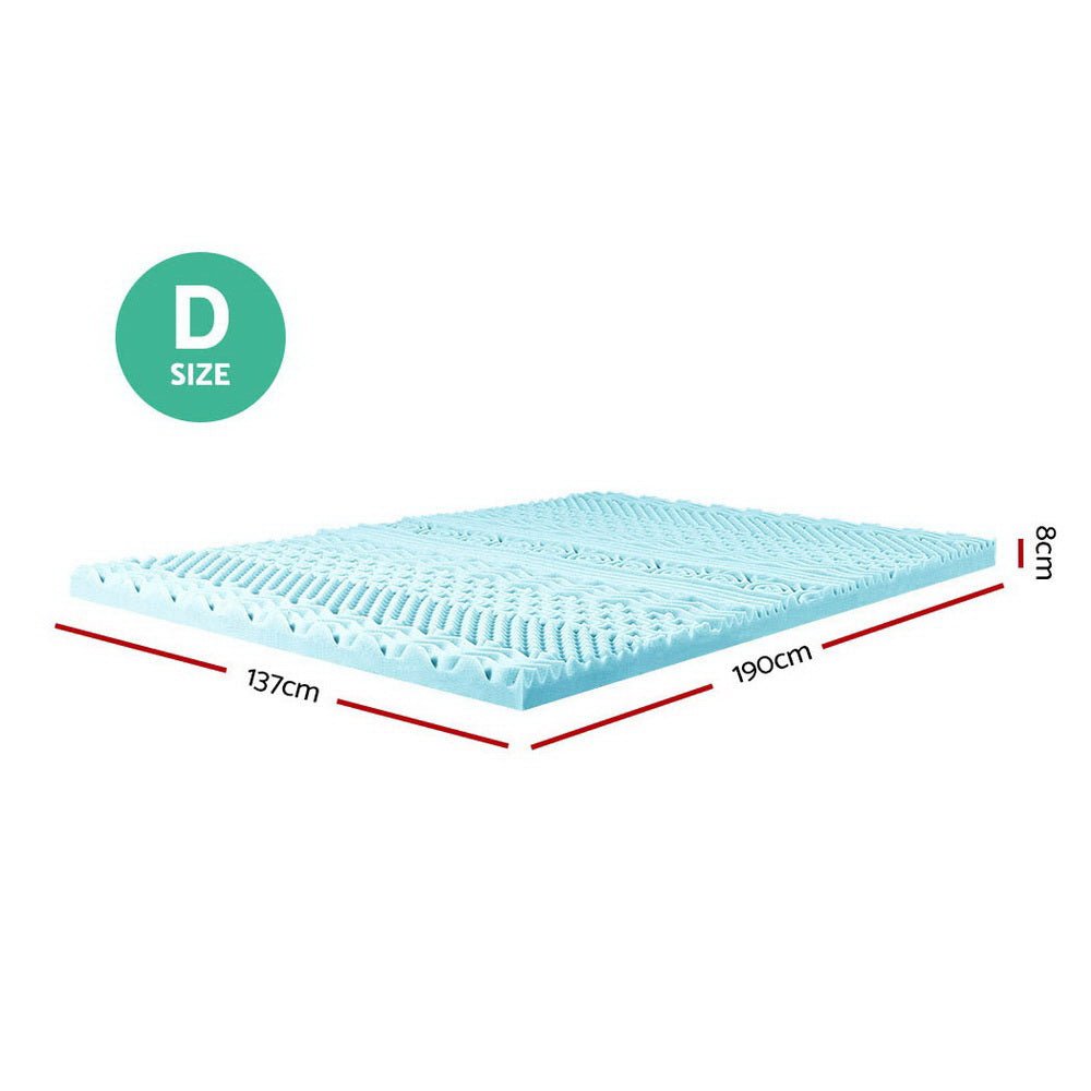 11 - zone Memory Foam Mattress Topper 8cm - Double - Home & Garden > Bedding - Bedzy Australia