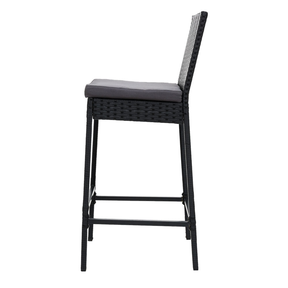 4-Piece Outdoor Bar Stools Dining Chair Bar Stools Rattan Furniture - Furniture > Outdoor - Bedzy Australia