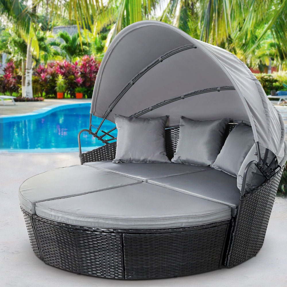 4 Piece Outdoor Day Bed With Shade - Bedzy Australia