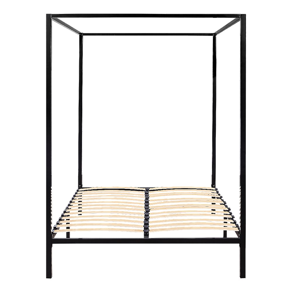 4 Poster Double Bed Frame Black - Bedzy Australia