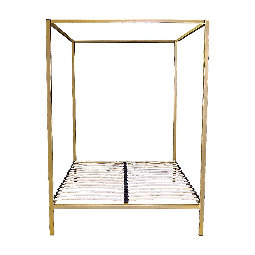 4 Poster Queen Bed Frame Gold - Bedzy Australia