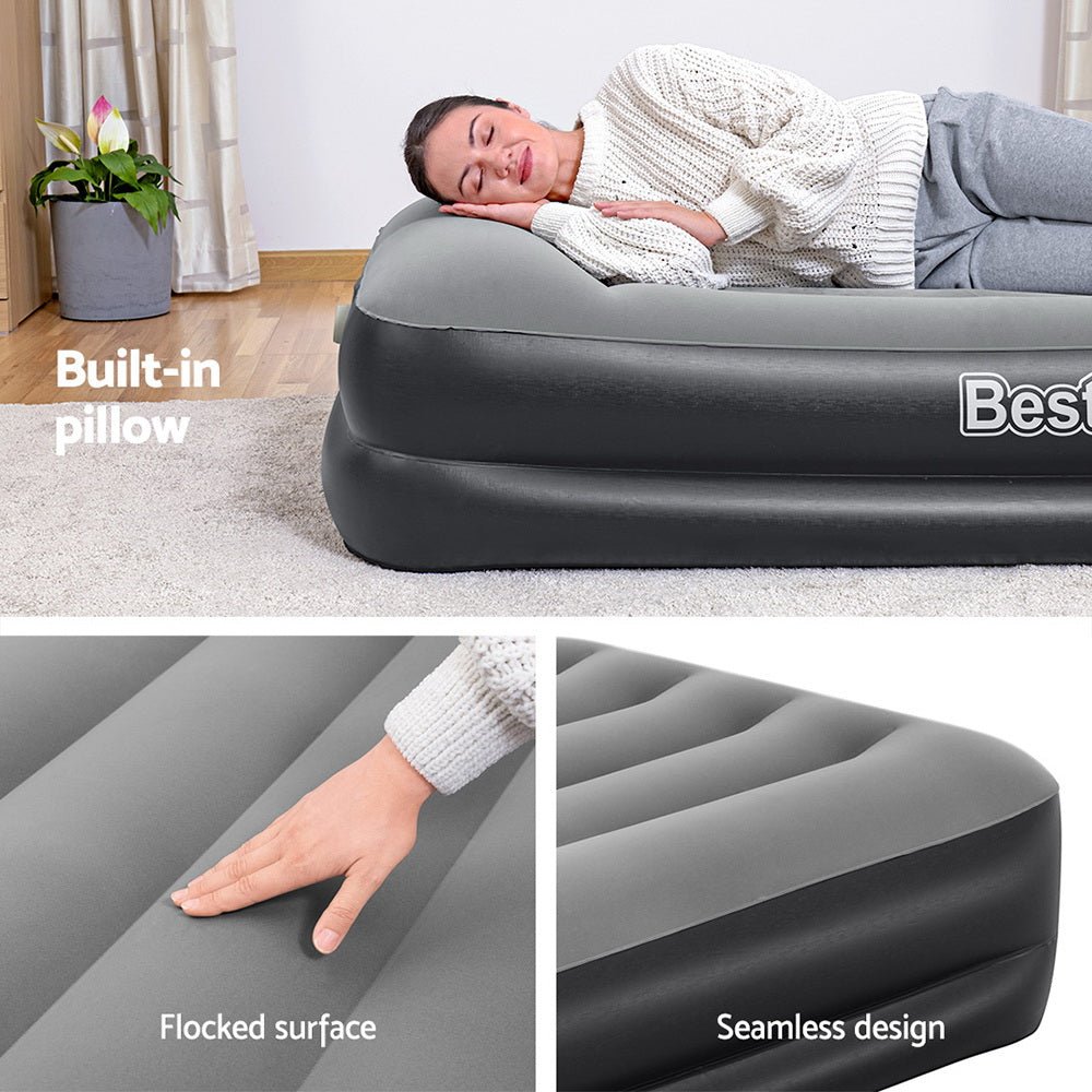 46 CM Thickness Air Bed Inflatable Mattress with Built - in Pump - Single Size - Outdoor > Camping - Bedzy Australia