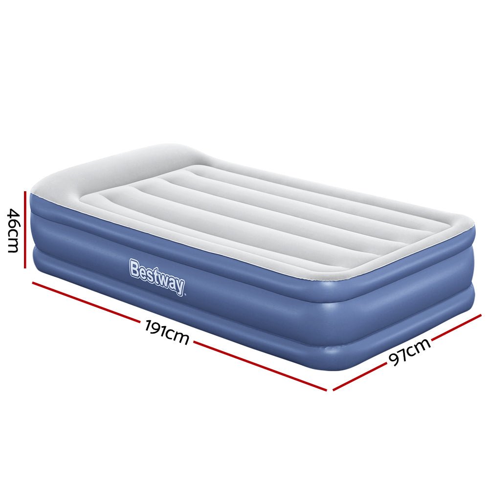 46 CM Thickness Air Bed Inflatable Mattress with Carry Bag - Single Size - Bedzy Australia