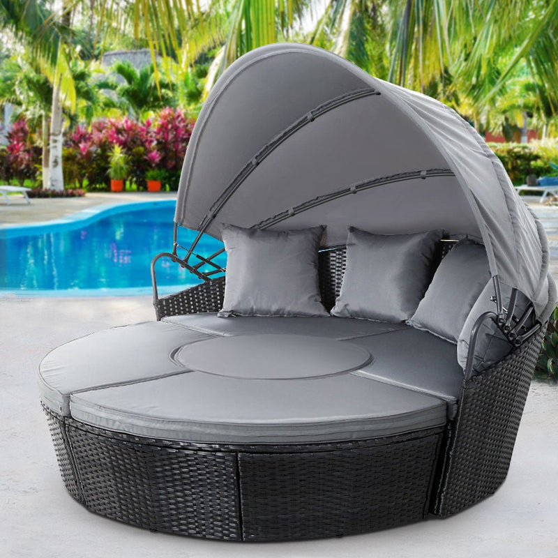 5 Piece Outdoor Day Bed With Shade - Bedzy Australia