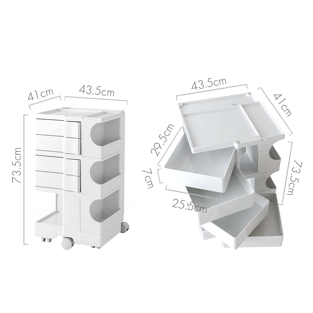 5 Tier Bedside Table Organizer White - Bedzy Australia