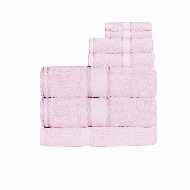 550gsm Cotton 7 Pce Bath Sheet Set Baby Pink - Home & Garden > Bathroom Accessories - Bedzy Australia