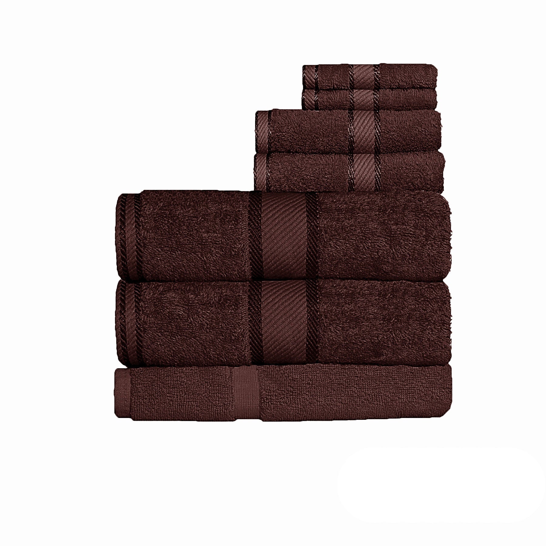 550gsm Cotton 7 Pce Bath Sheet Set Chocolate - Home & Garden > Bathroom Accessories - Bedzy Australia