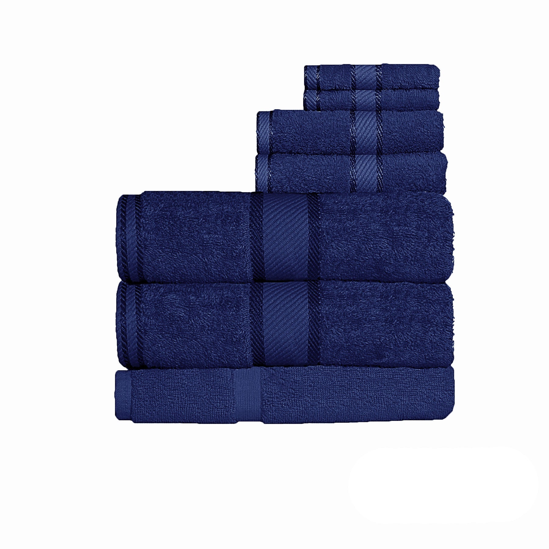 550gsm Cotton 7 Pce Bath Sheet Set Navy - Home & Garden > Bathroom Accessories - Bedzy Australia