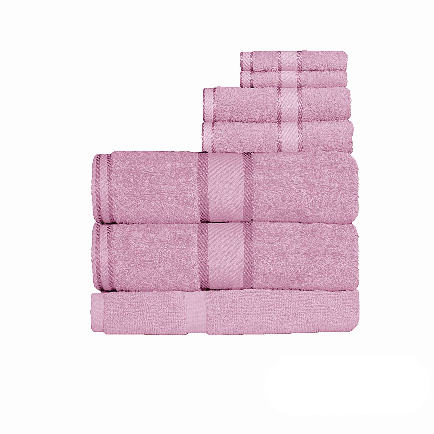 550gsm Cotton 7 Pce Bath Sheet Set Rose - Home & Garden > Bathroom Accessories - Bedzy Australia