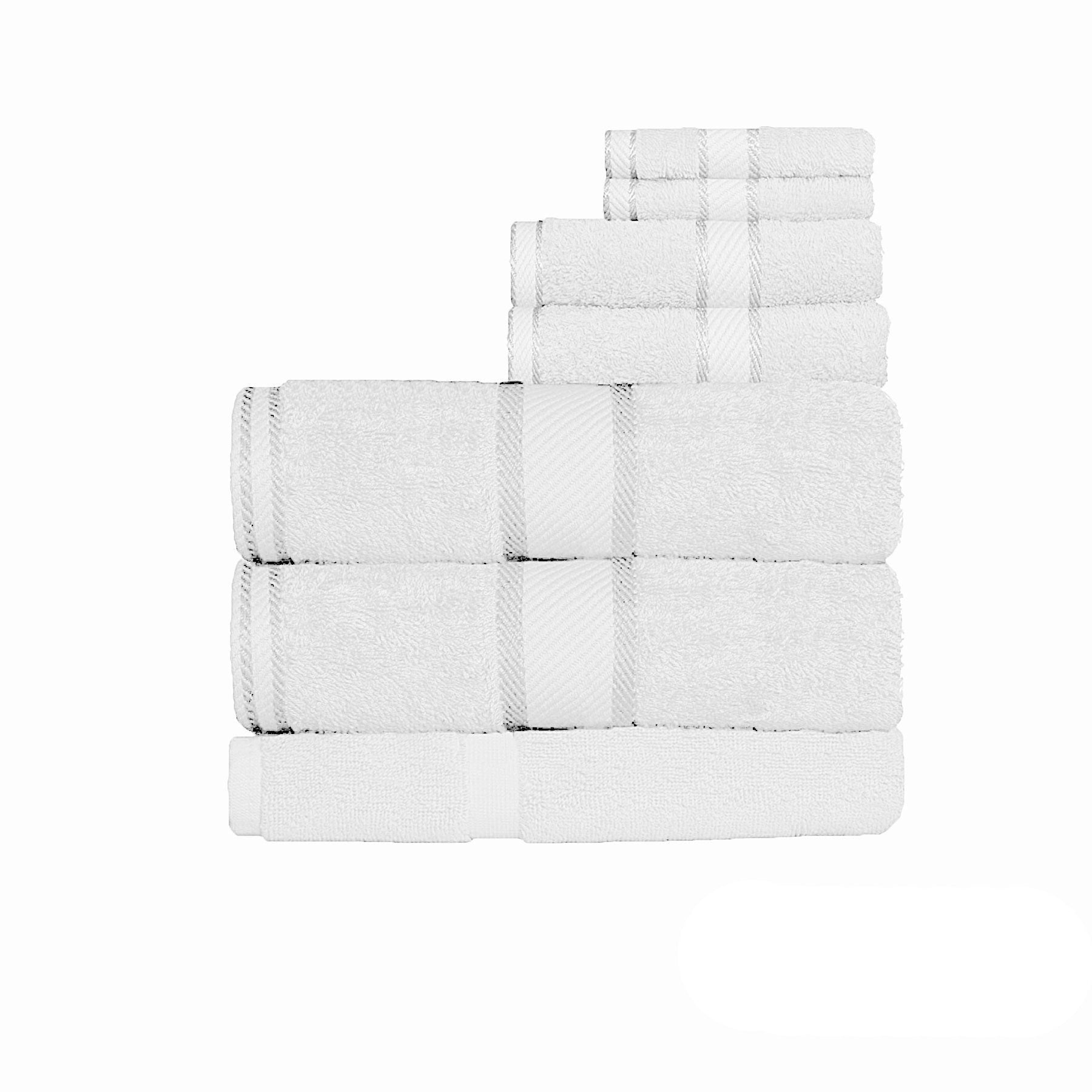 550gsm Cotton 7 Pce Bath Sheet Set White - Home & Garden > Bathroom Accessories - Bedzy Australia