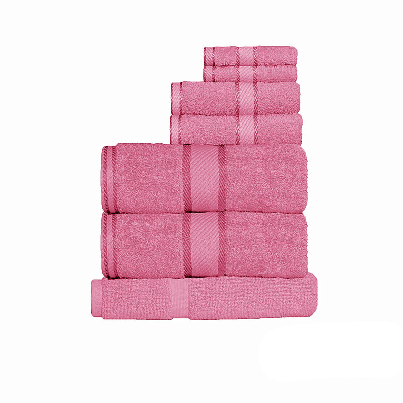 550gsm Cotton 7 Pce Towel Set Lip Gloss - Home & Garden > Bathroom Accessories - Bedzy Australia