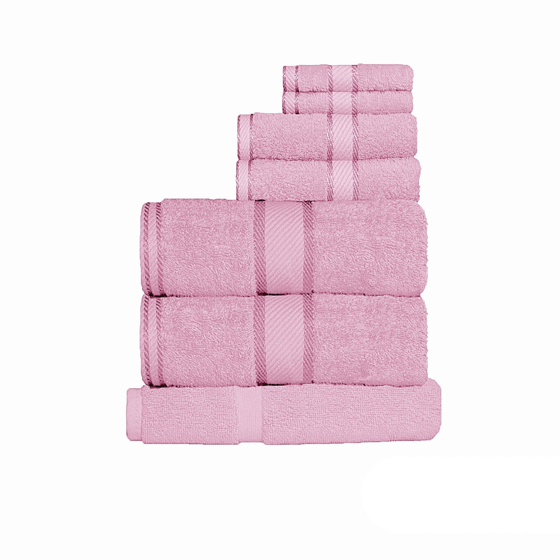 550gsm Cotton 7 Pce Towel Set Rose - Home & Garden > Bathroom Accessories - Bedzy Australia