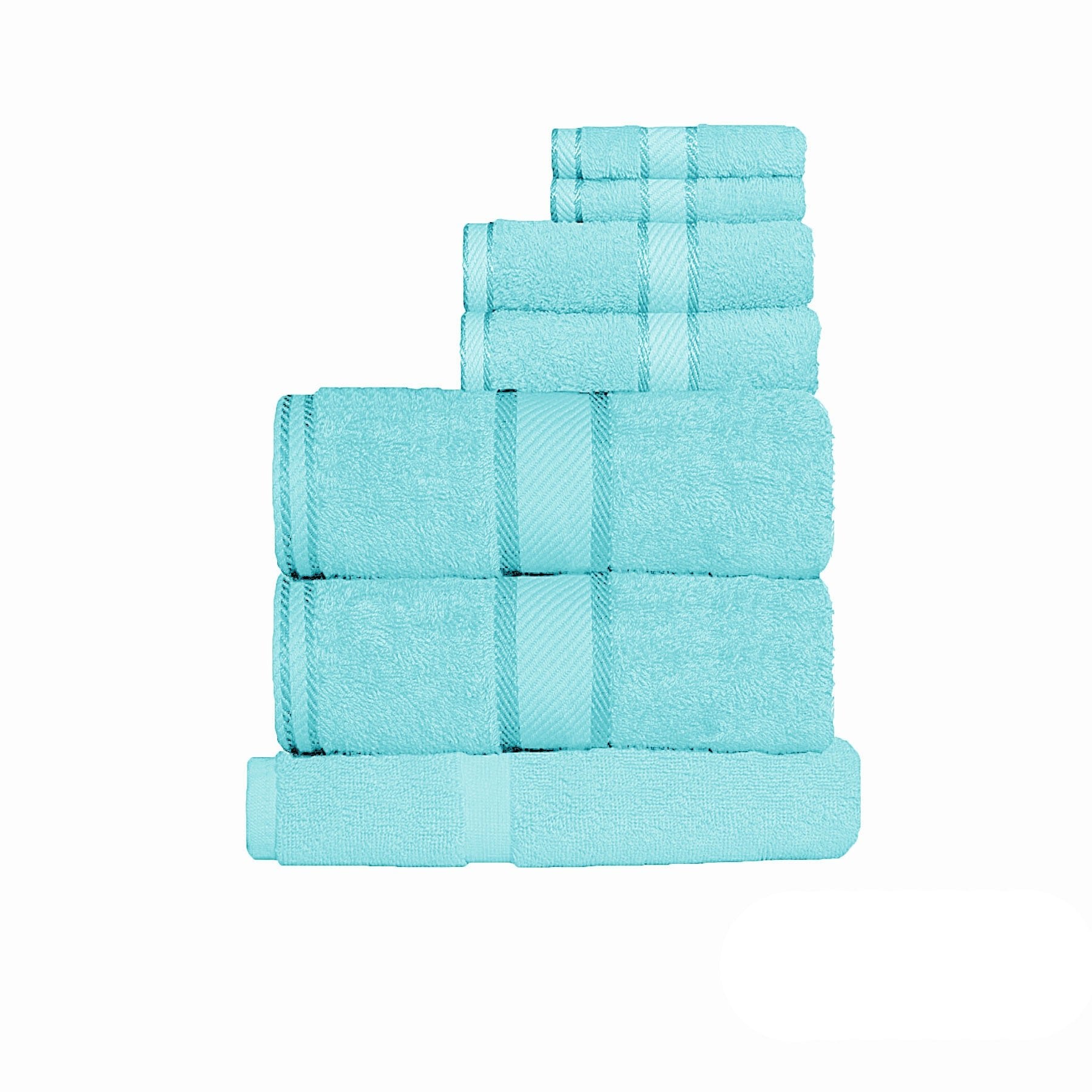 550gsm Cotton 7 Pce Towel Set Turquoise - Home & Garden > Bathroom Accessories - Bedzy Australia