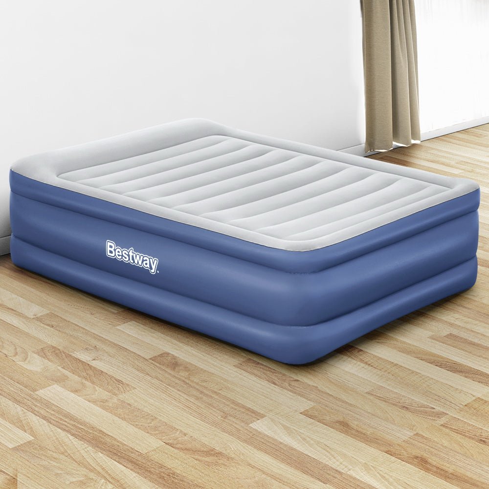 61 CM Thickness Air Bed Inflatable Mattress with Built - in Pump - Queen Size - Bedzy Australia