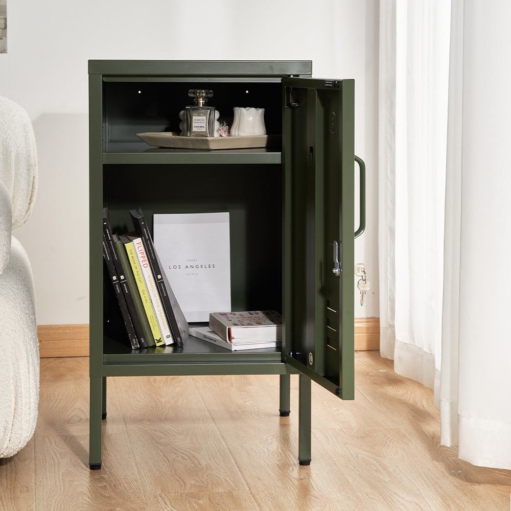 Bedside Table Metal Cabinet - Green