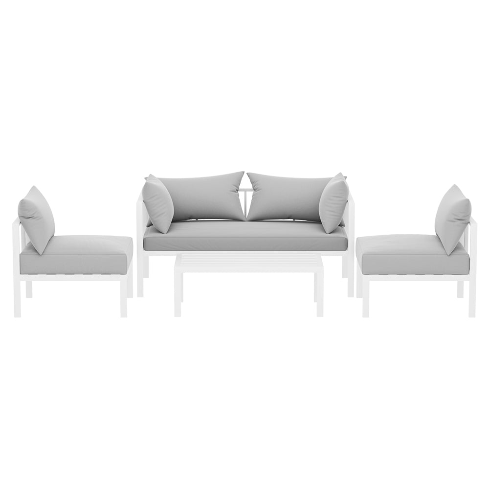 Airlie 4 Seat Aluminium Outdoor Sofa and Table Set White