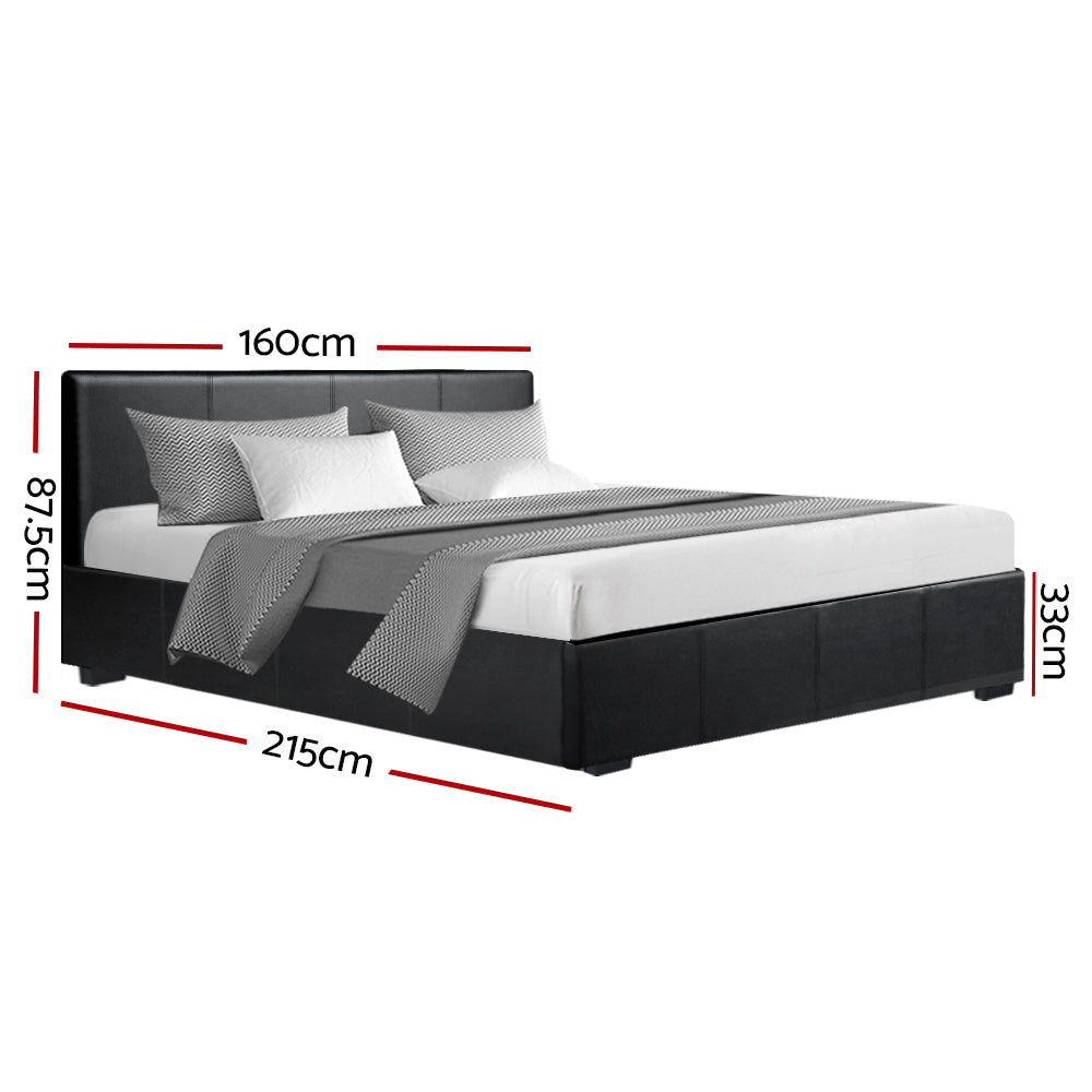 Elwood Storage Queen Bed Frame Black