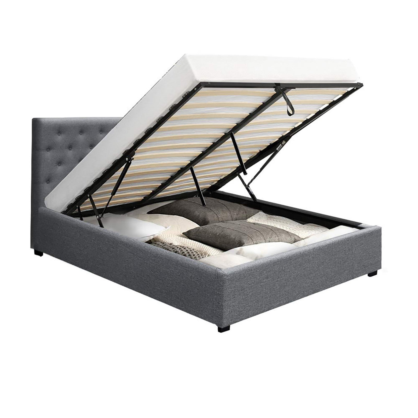 Dorilla Gas Lift Storage Double Bed Frame - Grey