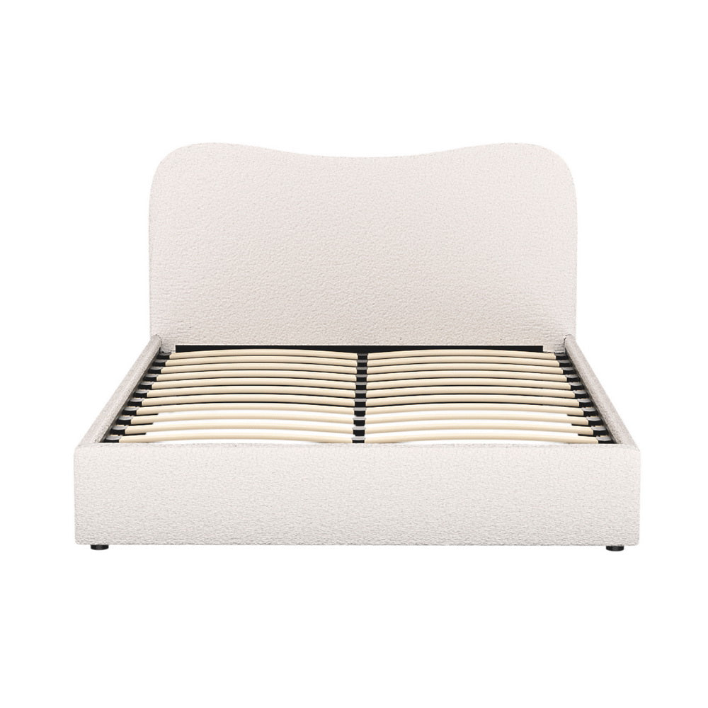 Albany Double Boucle Bed Frame - Cream White