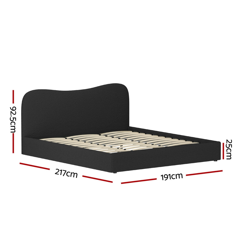 Albany Bouclé King Bed Frame - Black