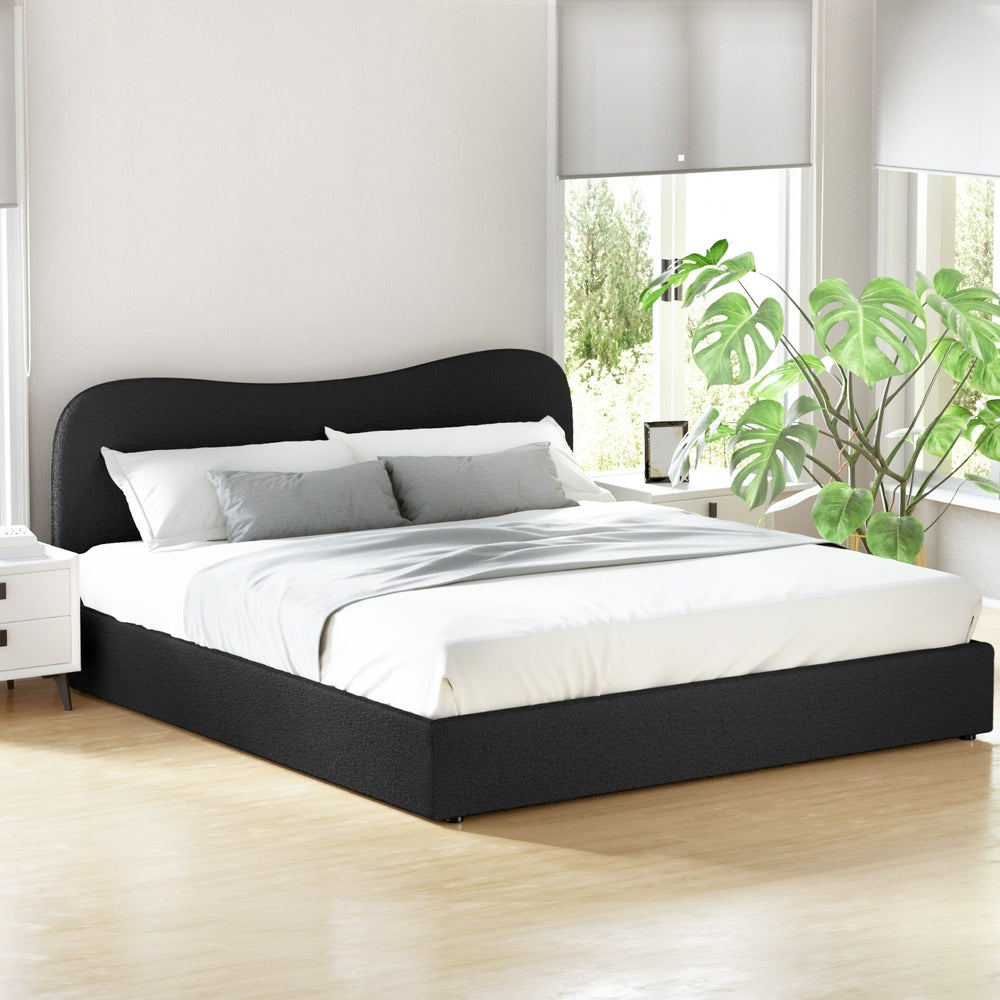 Albany Bouclé King Bed Frame - Black