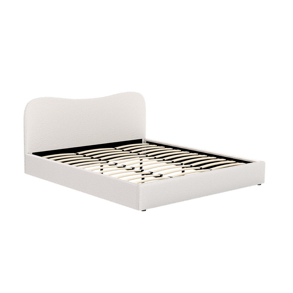 Albany King Boucle Bed Frame - Cream White