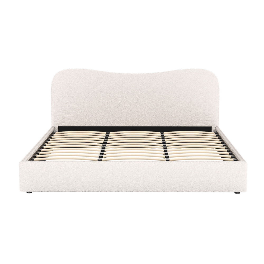 Albany King Boucle Bed Frame - Cream White