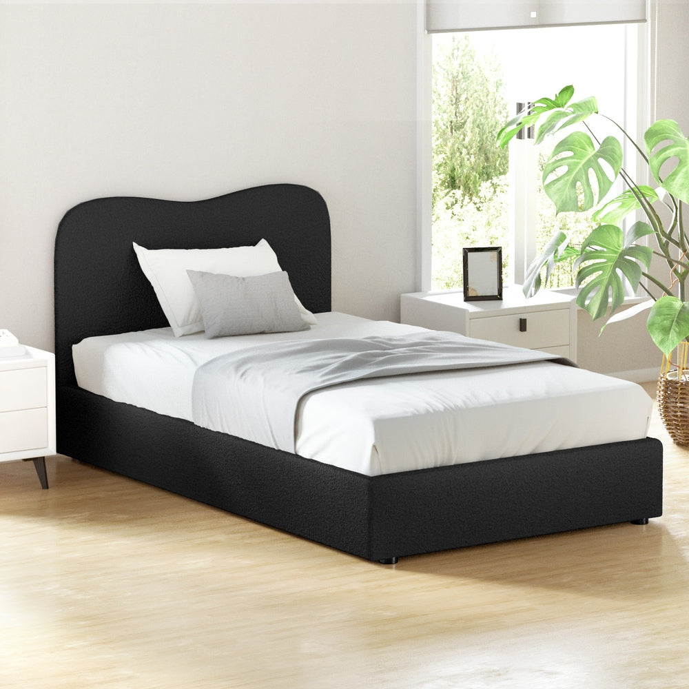 Albany Bouclé King SIngle Bed Frame - Black