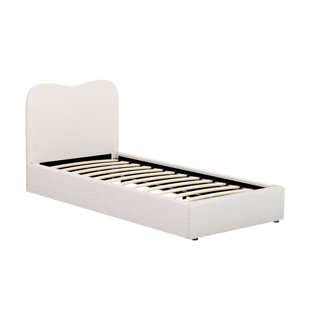 Albany Single Boucle Bed Frame - Cream White