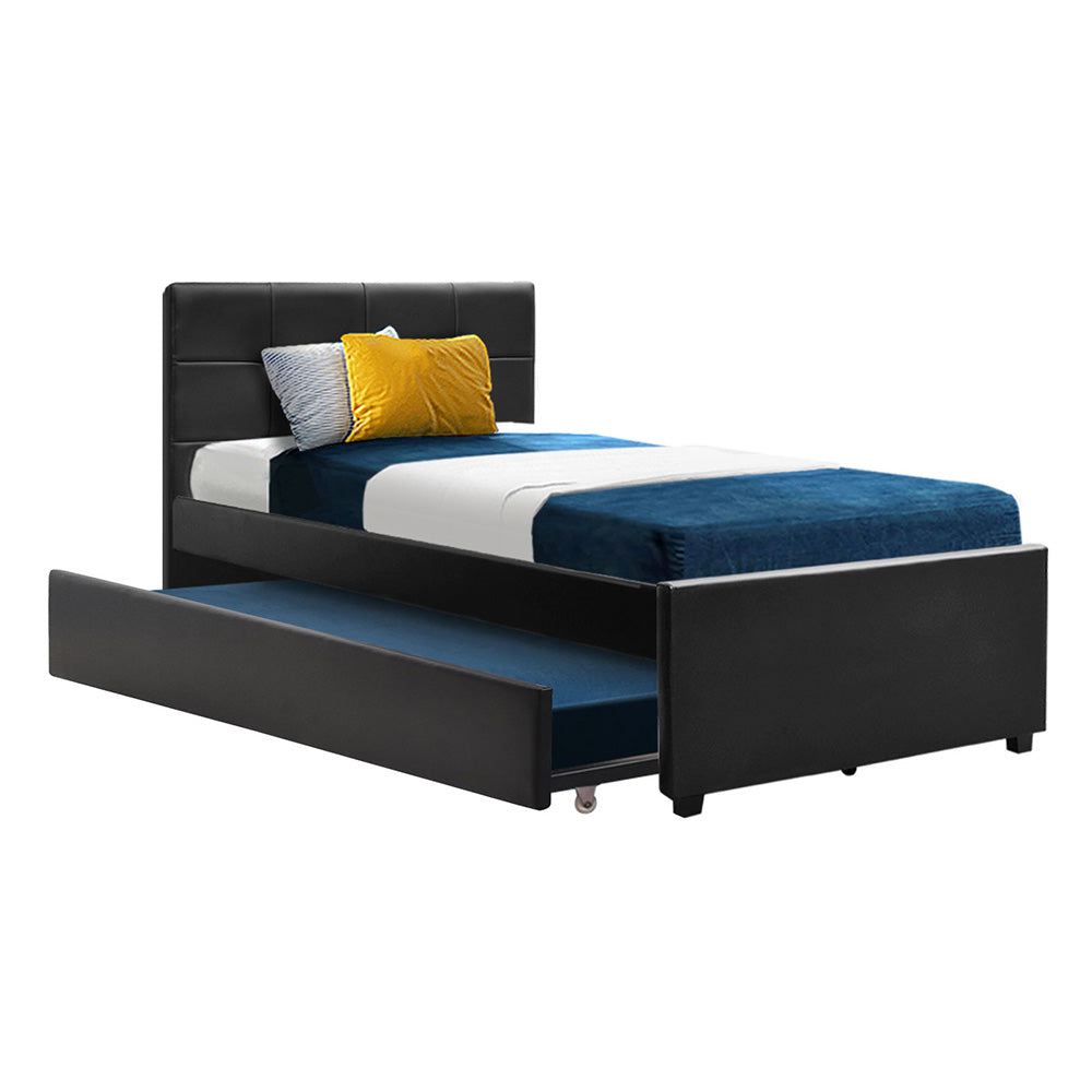 Eden King Single Trundle Bed Black