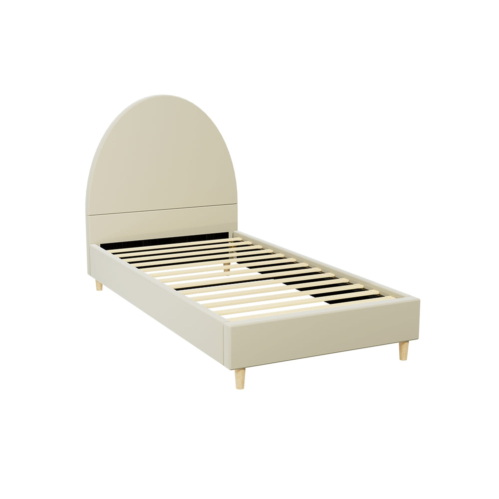 Ella Arched Single Bed Frame Cream Velvet