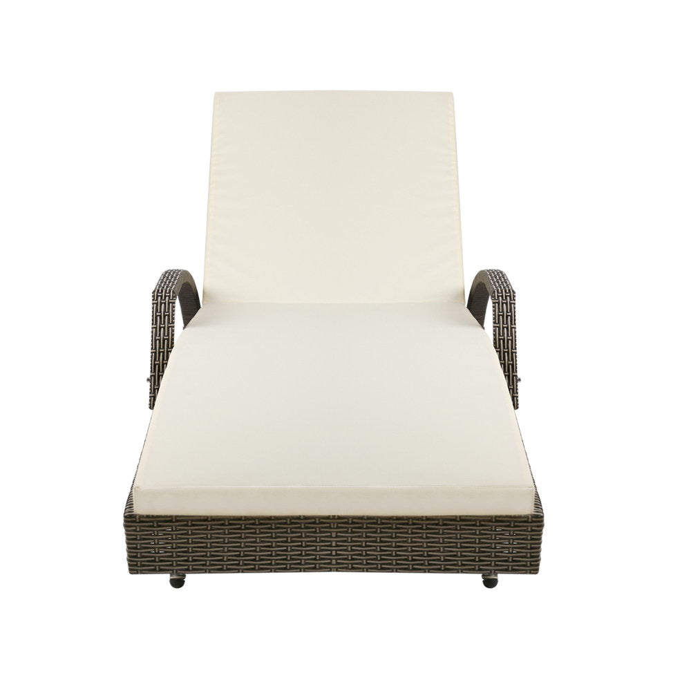 Bianca Outdoor Sun Lounger Chair with Cushion - Grey