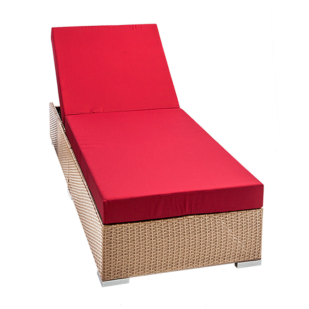 Outdoor Wicker Sun Lounge - Natural Brown