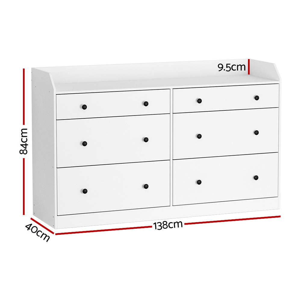 6 Chest of Drawers - PETE White