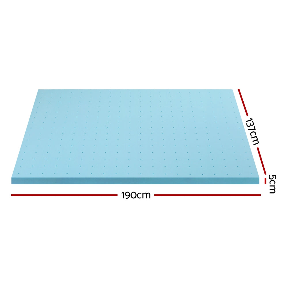 Memory Foam Mattress Topper Ventilated Cool Gel 5cm Double