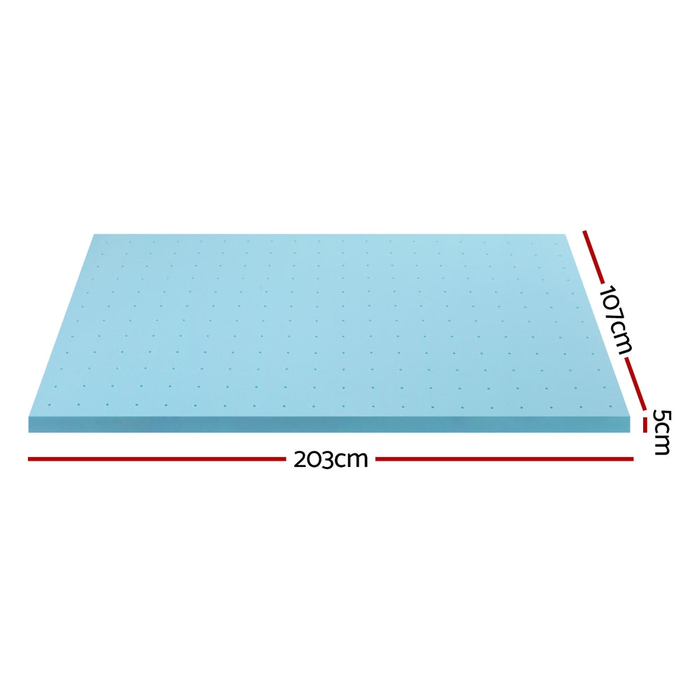 Memory Foam Mattress Topper Ventilated Cool Gel 5cm King Single