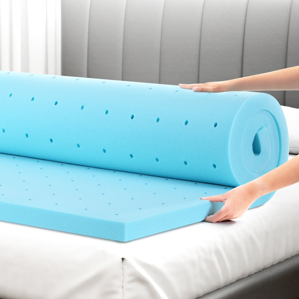 Memory Foam Mattress Topper Ventilated Cool Gel 5cm King Single