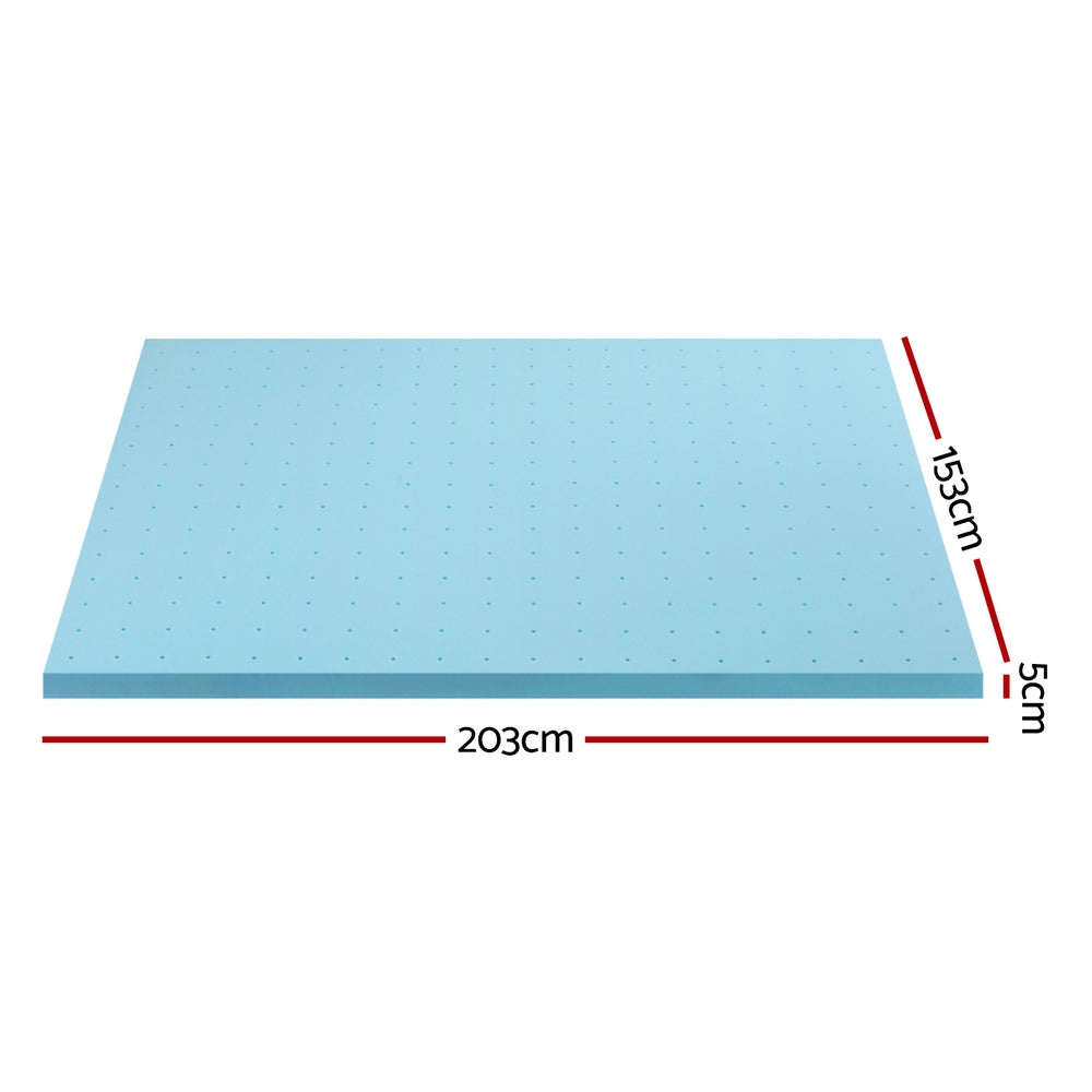 Memory Foam Mattress Topper Ventilated Cool Gel 5cm Queen