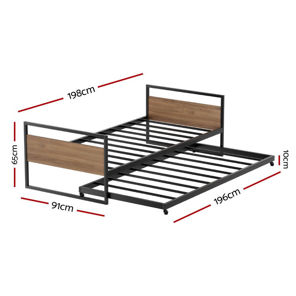 Trundle Single Bed Frame