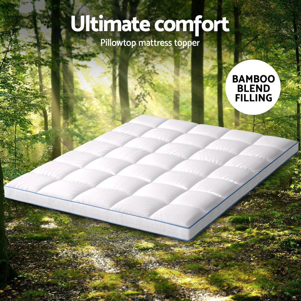 Mattress Topper Pillowtop Bamboo 10cm Queen