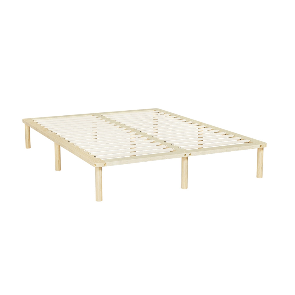 Amba Minimalist Double Wooden Bed Frame Pine