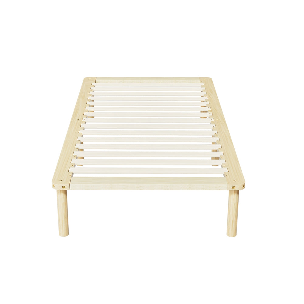 Amba Minimalist Single Wooden Bed Frame Pine