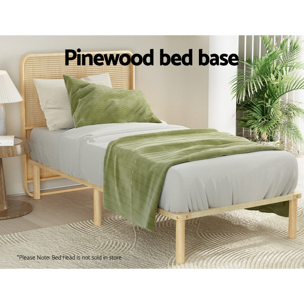 Amba Minimalist Single Wooden Bed Frame Pine