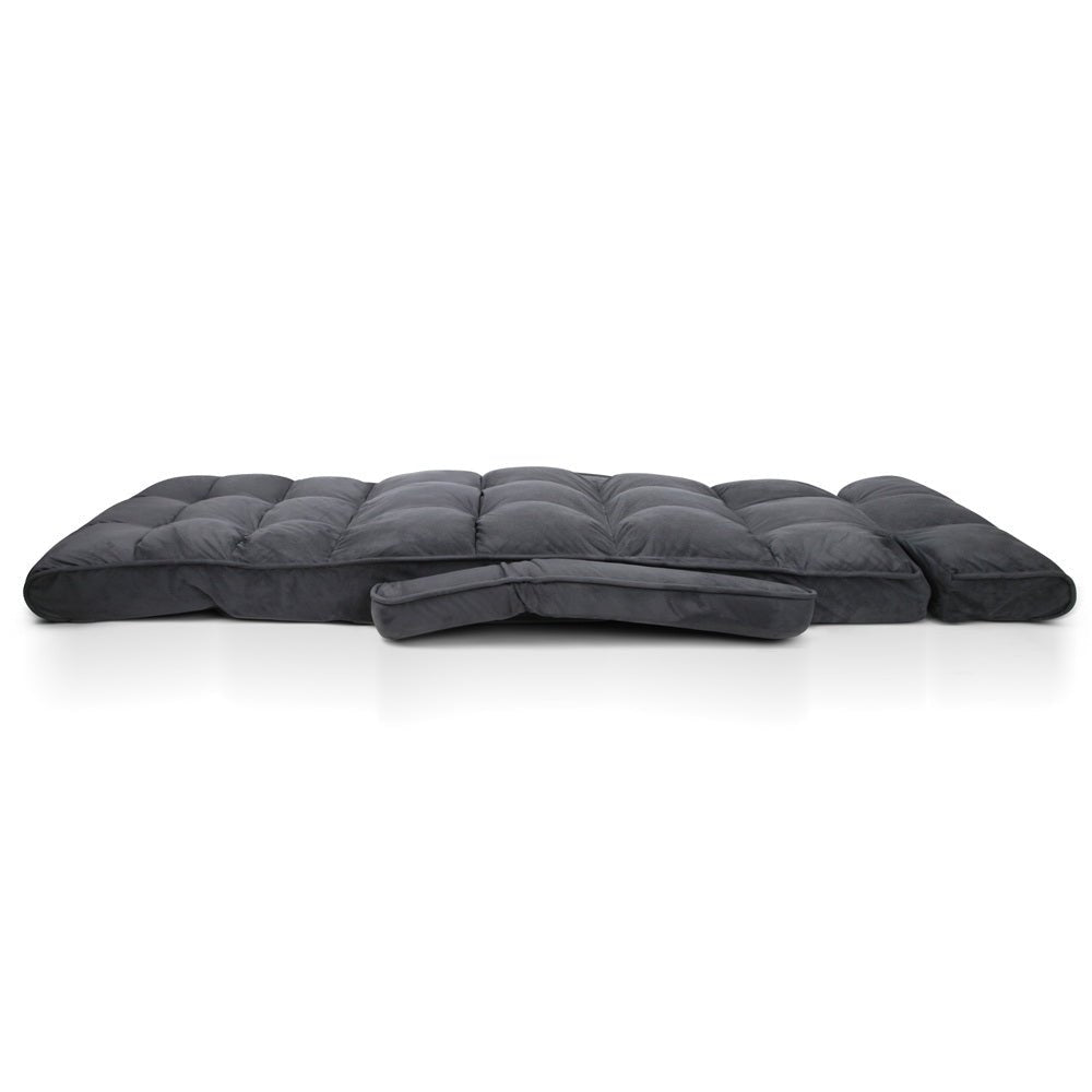 Adjustable Lounger with Arms - Charcoal - Bedzy Australia