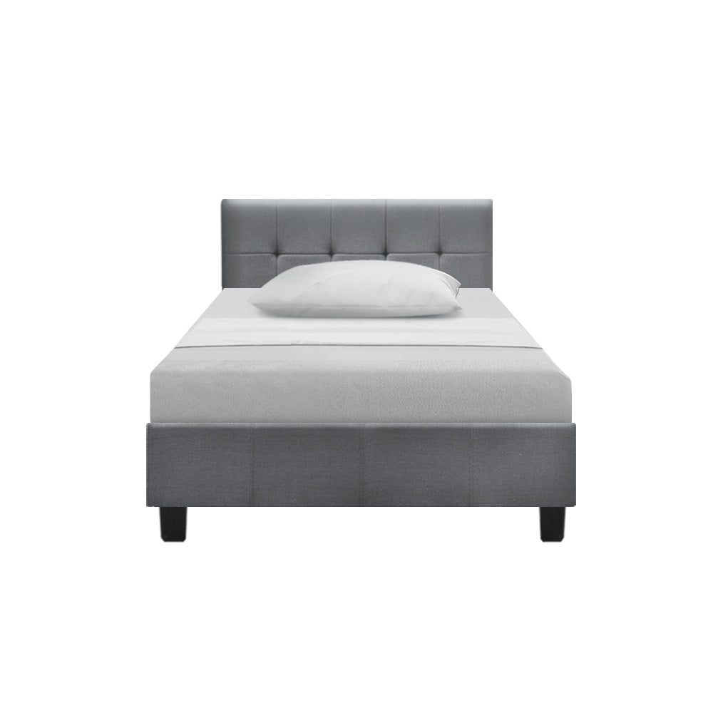 Agnes King Single Bed Frame Grey - Bedzy Australia