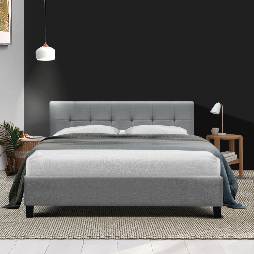 Agnes Queen Bed Frame Grey - Bedzy Australia