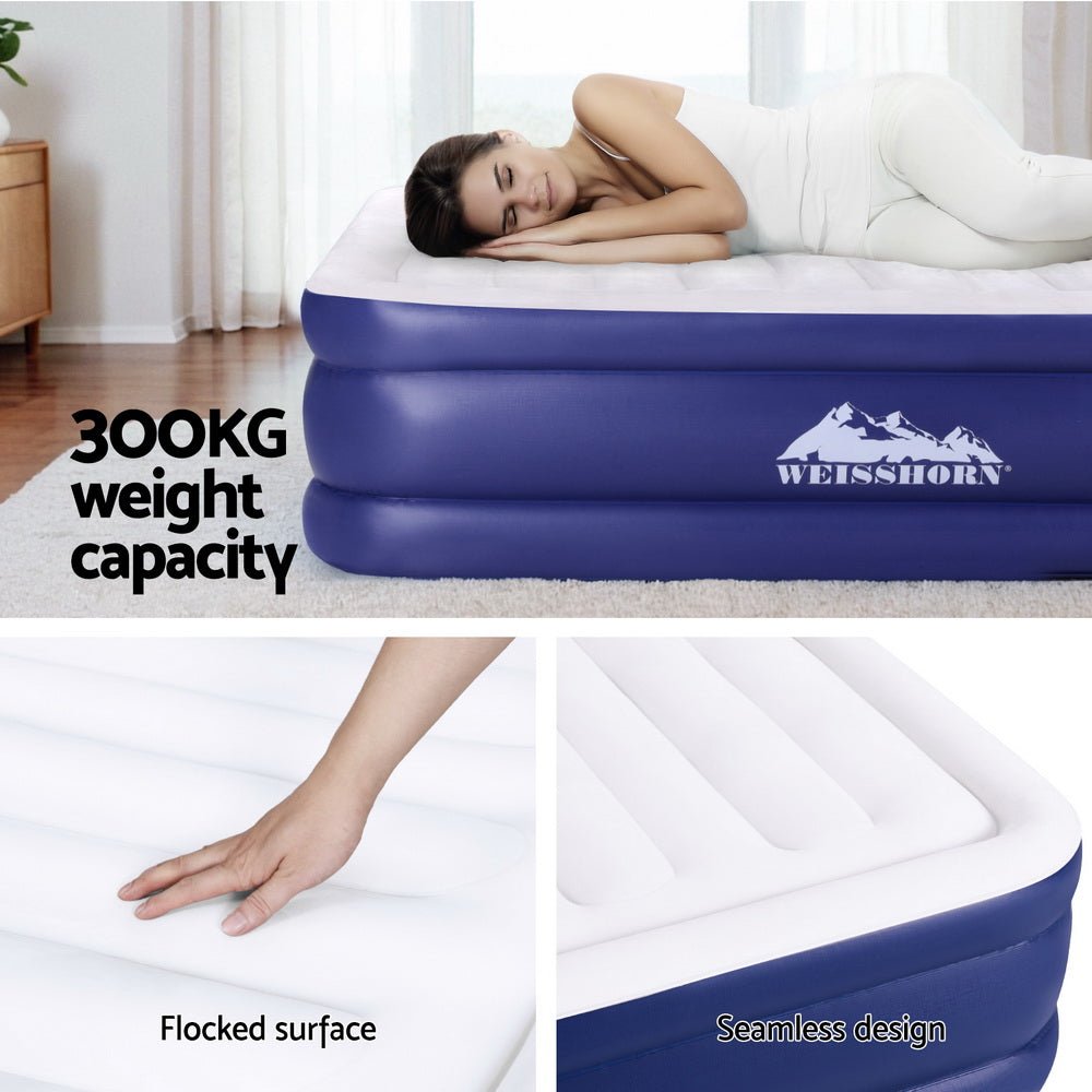 Air Mattress King Inflatable Bed Air bed 51cm - Home & Garden > Inflatable Mattress - Bedzy Australia