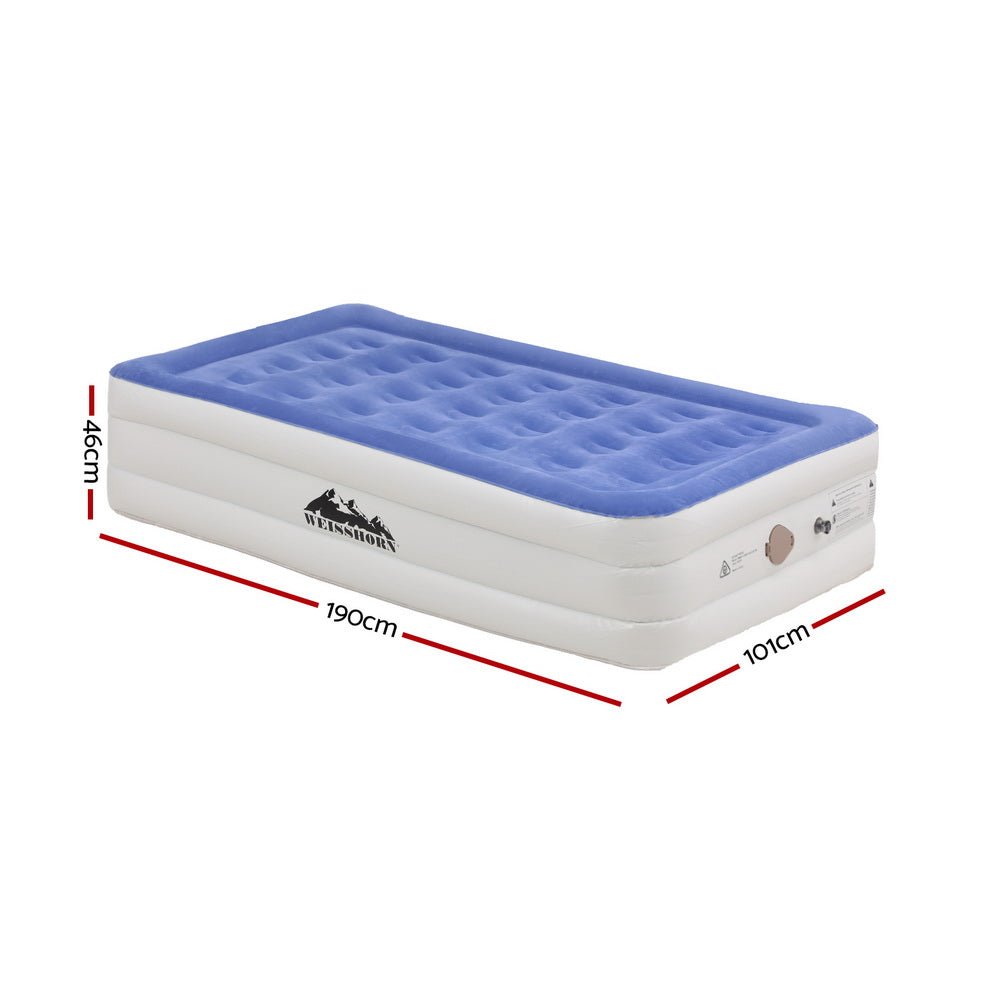 Air Mattress Single Inflatable Bed 46cm Cube Airbed - Home & Garden > Inflatable Mattress - Bedzy Australia