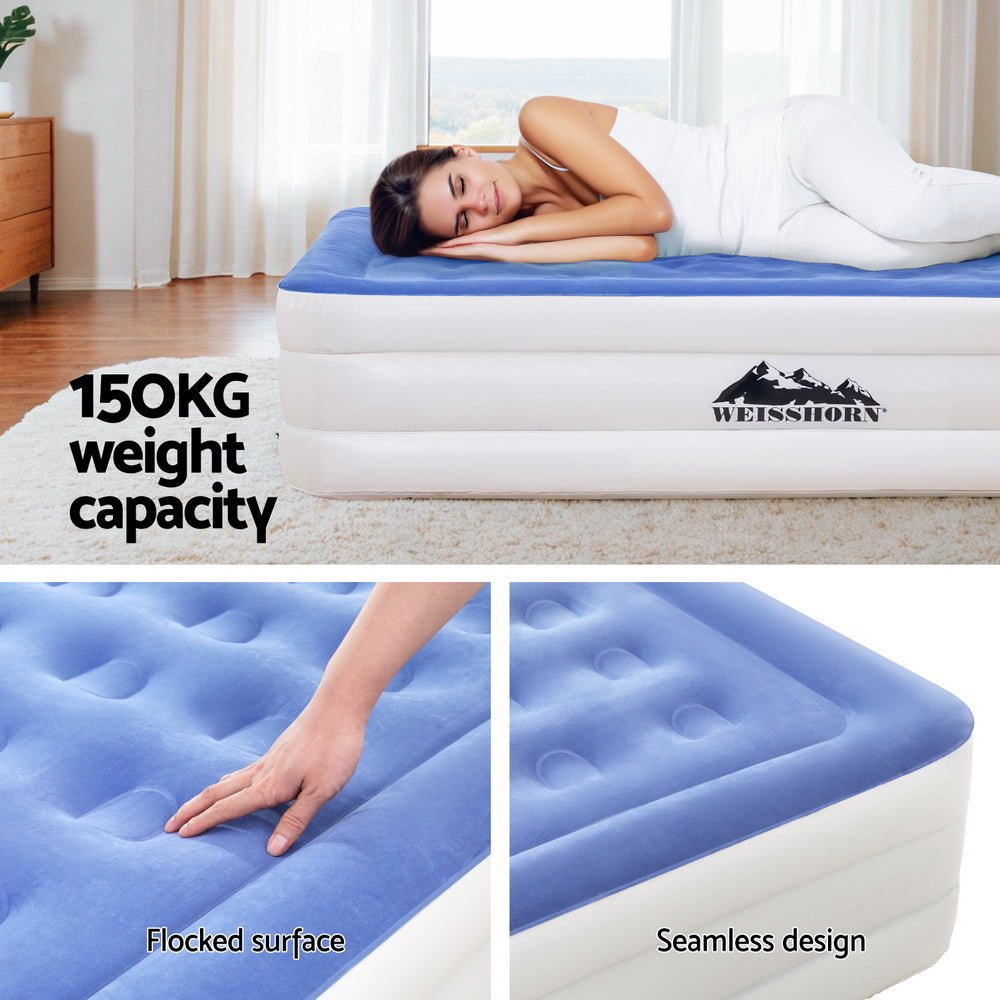 Air Mattress Single Inflatable Bed 46cm Cube Airbed - Home & Garden > Inflatable Mattress - Bedzy Australia